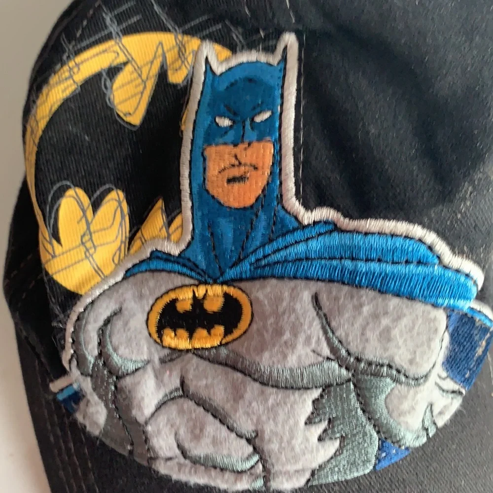 Vintage Y2K DC Comics Batman hat black baseball cap one size fits most boys